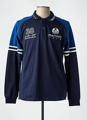 Polo manches longues manches longues bleu DELAHAYE homme