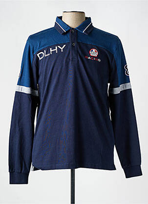 Polo manches longues manches longues bleu DELAHAYE homme