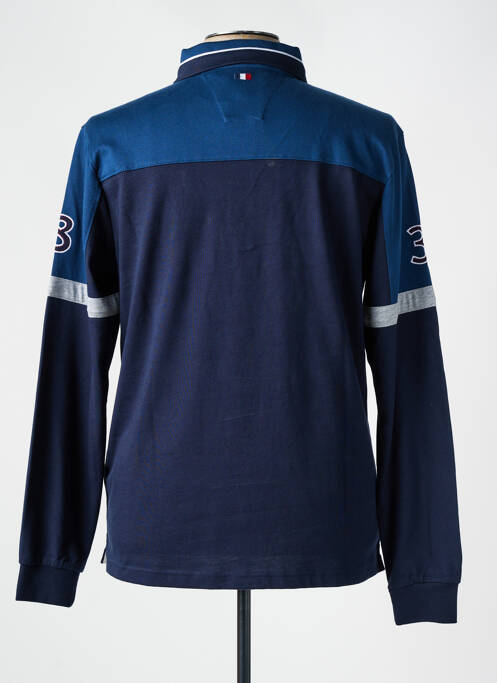 Polo manches longues manches longues bleu DELAHAYE homme