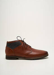 Bottines/boots tissage satiné talon bas marron KOST homme