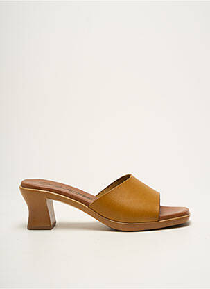 Mules/sabots matière lisse talon de 4 à 6cm marron CARLA TORTOSA femme