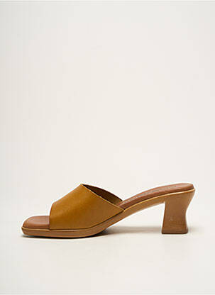 Mules/sabots tissage satiné talon de 4 à 6cm marron CARLA TORTOSA femme