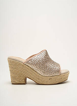 Espadrilles tissage satiné talon haut de 10cm et plus or CASSIS femme