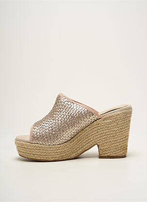 Espadrilles tissage satiné talon haut de 10cm et plus or CASSIS femme