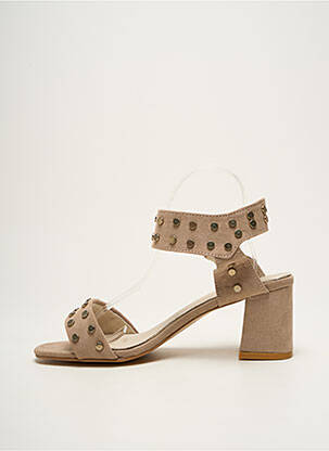 Sandales/nu pieds tissage satiné talon de 4 à 6cm beige CASSIS femme