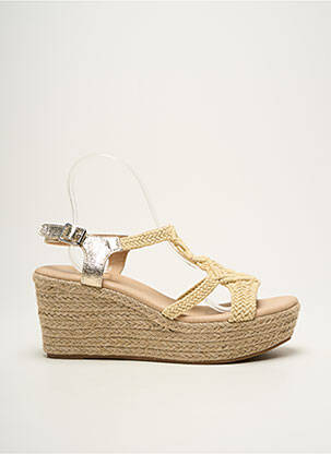 Espadrilles tissage satiné talon de 7 à 9cm beige CASSIS femme
