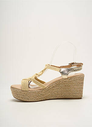 Espadrilles tissage satiné talon de 7 à 9cm beige CASSIS femme