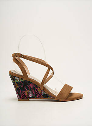 Sandales/nu pieds talon compensé talon de 7 à 9cm marron CASSIS femme