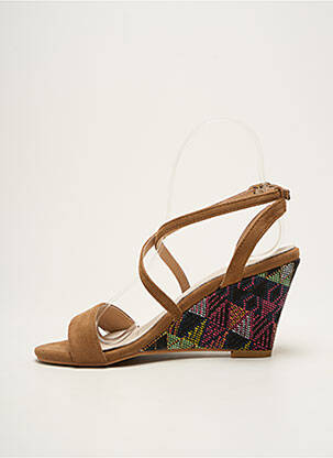 Sandales/nu pieds talon compensé talon de 7 à 9cm marron CASSIS femme
