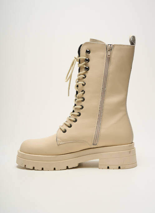 Bottines/boots matière lisse talon de 4 à 6cm beige EMMA femme