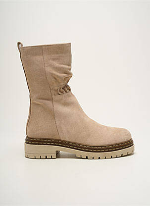 Bottines/boots nubuck talon plat jusqu'à 3cm beige METAMORF'OSE femme