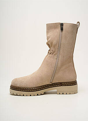 Bottines/boots nubuck talon plat jusqu'à 3cm beige METAMORF'OSE femme