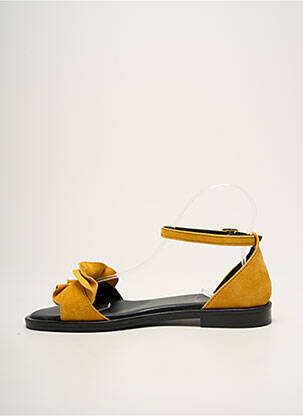 Sandales/nu pieds chiquet talon plat jusqu'à 3cm jaune METAMORF'OSE femme
