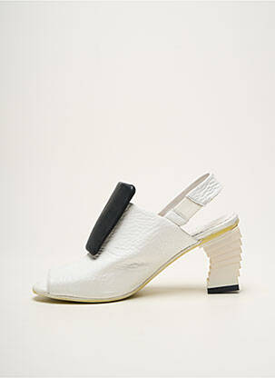 Sandales/nu pieds tissage satiné talon de 4 à 6cm blanc PAPUCEI femme