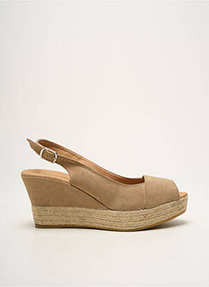 Espadrilles fermeture boucle(s) talon de 4 à 6cm beige EMMA femme