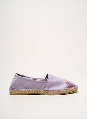 Espadrilles tissage satiné talon plat jusqu'à 3cm violet ELUE PAR NOUS femme
