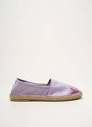 Espadrilles tissage satiné talon plat jusqu'à 3cm violet ELUE PAR NOUS femme