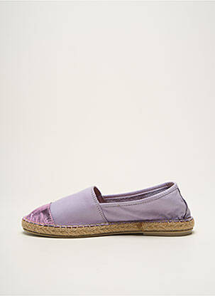 Espadrilles tissage satiné talon plat jusqu'à 3cm violet ELUE PAR NOUS femme