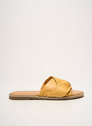 Mules/sabots matière lisse talon plat jusqu'à 3cm jaune TAMARIS femme