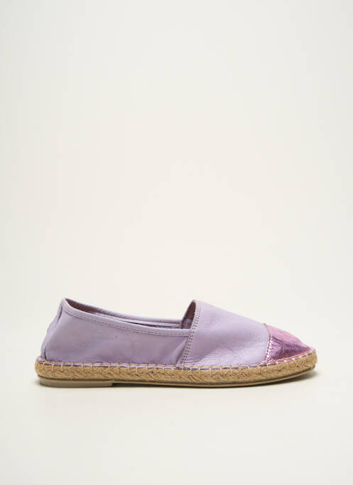 Espadrilles tissage satiné talon plat jusqu'à 3cm violet ELUE PAR NOUS femme