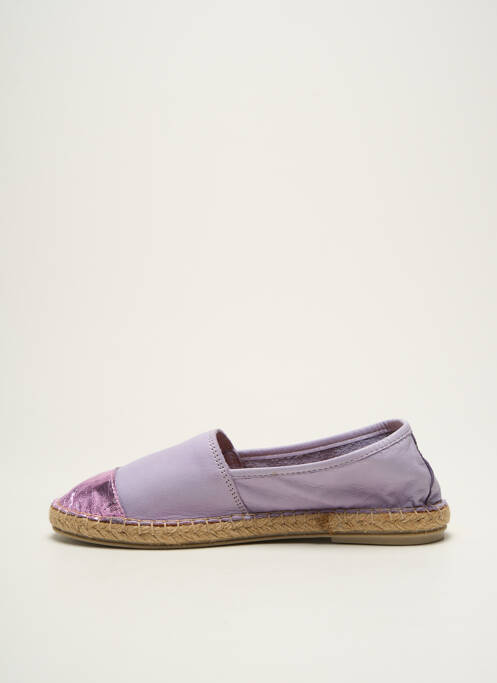 Espadrilles tissage satiné talon plat jusqu'à 3cm violet ELUE PAR NOUS femme