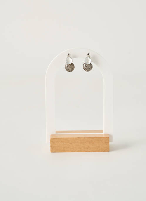 Boucles d’oreilles imprimé argent ALEXARTE femme