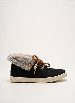 Baskets nubuck talon plat jusqu'à 3cm noir VICTORIA femme