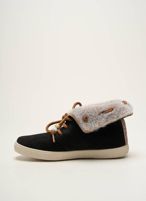 Baskets nubuck talon plat jusqu'à 3cm noir VICTORIA femme