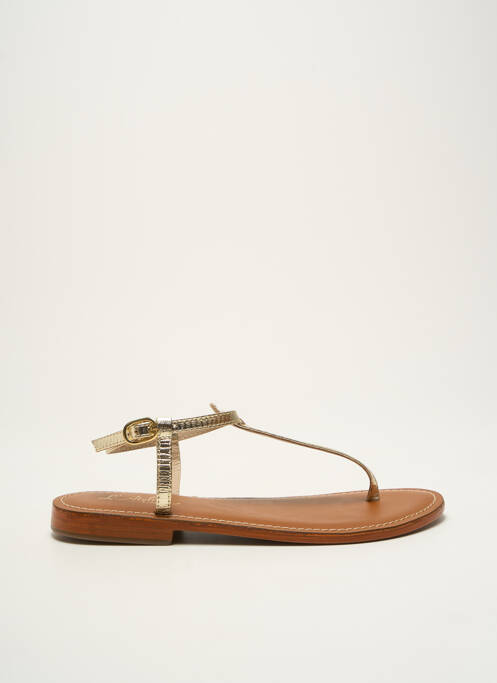 Tongs matière lisse talon plat jusqu'à 3cm or L'ATELIER TROPÉZIEN femme