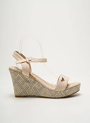 Sandales/nu pieds talon compensé talon haut de 10cm et plus beige LPB femme