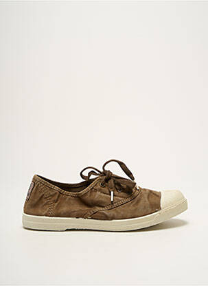 Baskets semelle amovible talon plat jusqu'à 3cm marron NATURAL WORLD femme