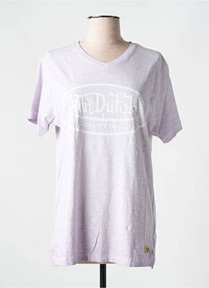 T-shirt sérigraphie floquée manches courtes violet VON DUTCH femme