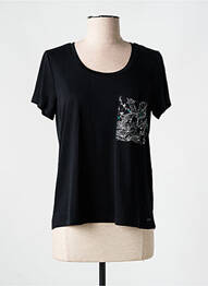 T-shirt coupe cintrée manches courtes noir SUN VALLEY femme