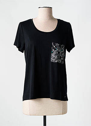 T-shirt coupe cintrée manches courtes noir SUN VALLEY femme