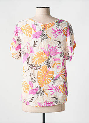 Blouse tissage popeline manches courtes orange SUN VALLEY femme