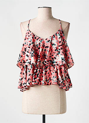 Top imprimé fantaisie fines bretelles rose MUSY MUSE femme