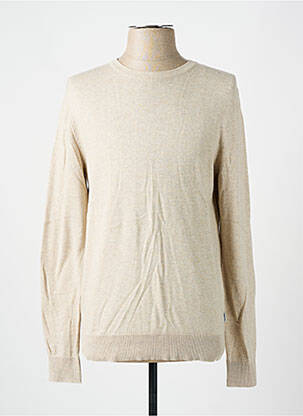 Pull col rond manches longues beige JACK & JONES homme