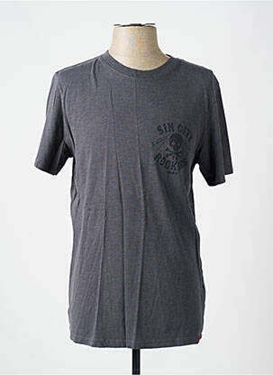 T-shirt coupe cintrée manches courtes gris SUPERDRY homme