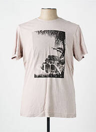 T-shirt coupe cintrée manches courtes beige SUN VALLEY homme