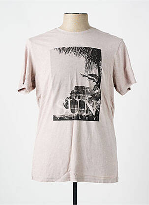 T-shirt coupe cintrée manches courtes beige SUN VALLEY homme