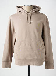 Sweat-shirt à capuche tissage jersey manches longues beige SUPERDRY homme