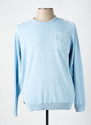 Pull col rond manches longues bleu SUN VALLEY homme