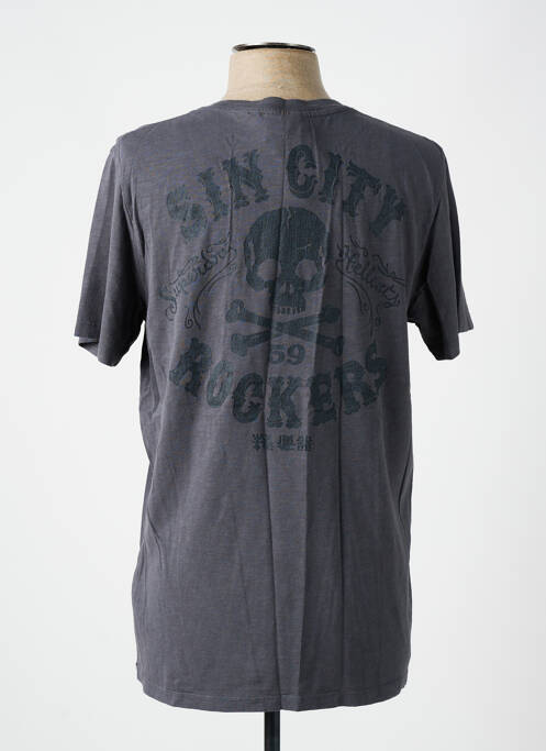 T-shirt coupe cintrée manches courtes gris SUPERDRY homme