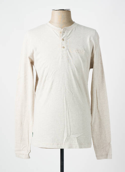 T-shirt beige SUPERDRY pour homme