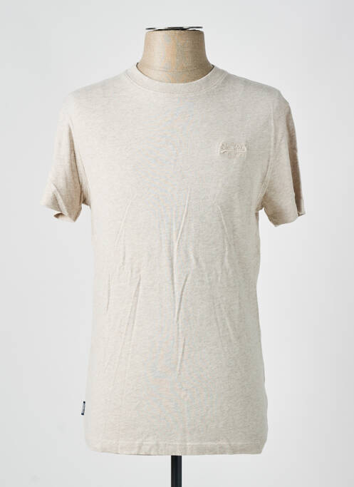T-shirt beige SUPERDRY pour homme