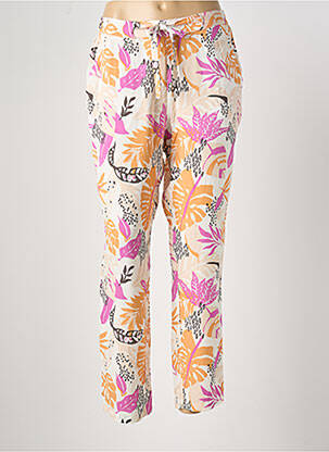 Pantalon droit tissage popeline taille normale beige SUN VALLEY femme