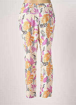 Pantalon droit tissage popeline taille normale beige SUN VALLEY femme