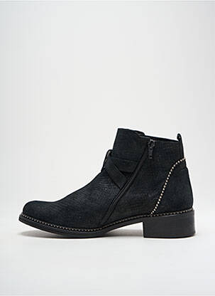 Bottines/boots tissage satiné talon de 4 à 6cm noir REGARD femme