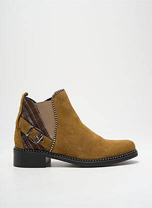Bottines/boots nubuck talon de 4 à 6cm jaune REGARD femme