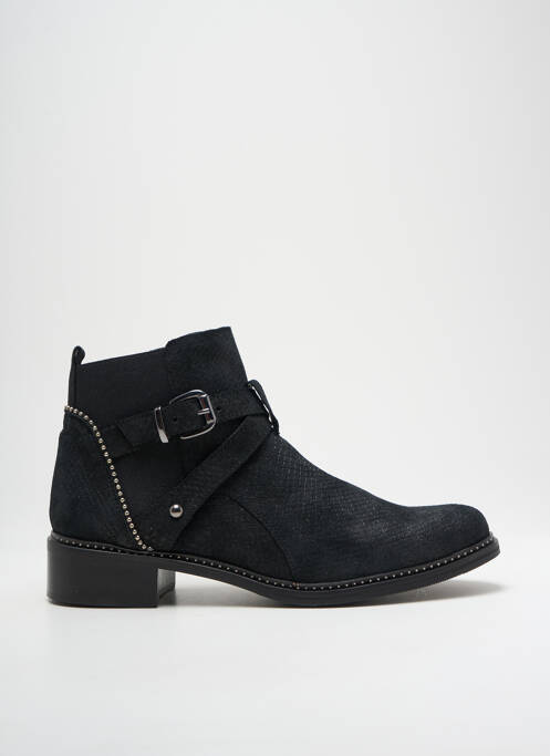 Bottines/boots tissage satiné talon de 4 à 6cm noir REGARD femme